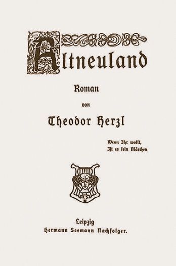 Erste Ausgabe von theodor Herzl "Altneuland" 1902